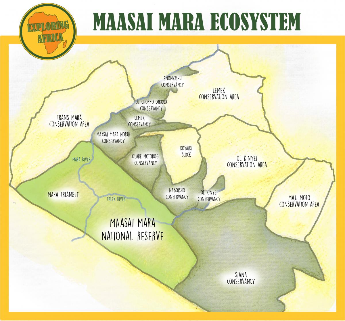 Masai Maasai Mara mappa map conservancy kenya SafariADV ExploringAfrica