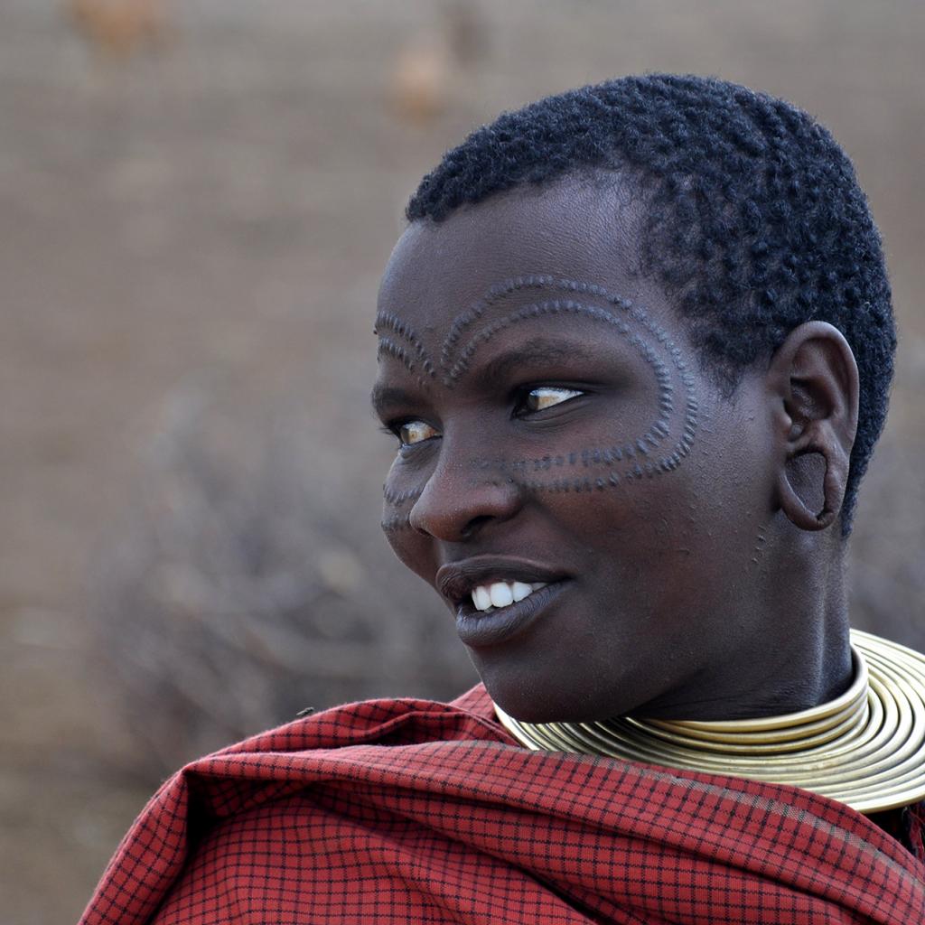 Datoga woman with traditional tattoo in tanzania