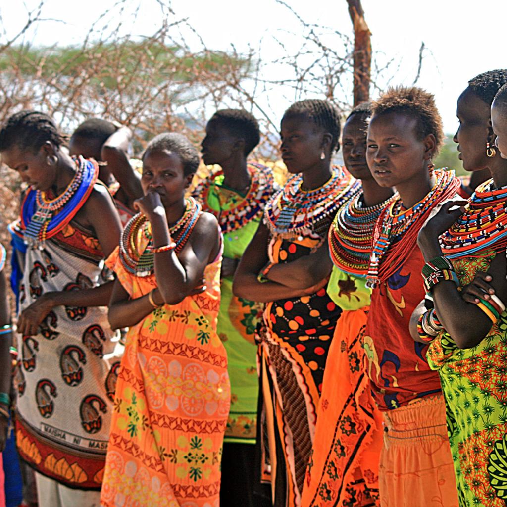 samburu women with wonderful coloured clothing