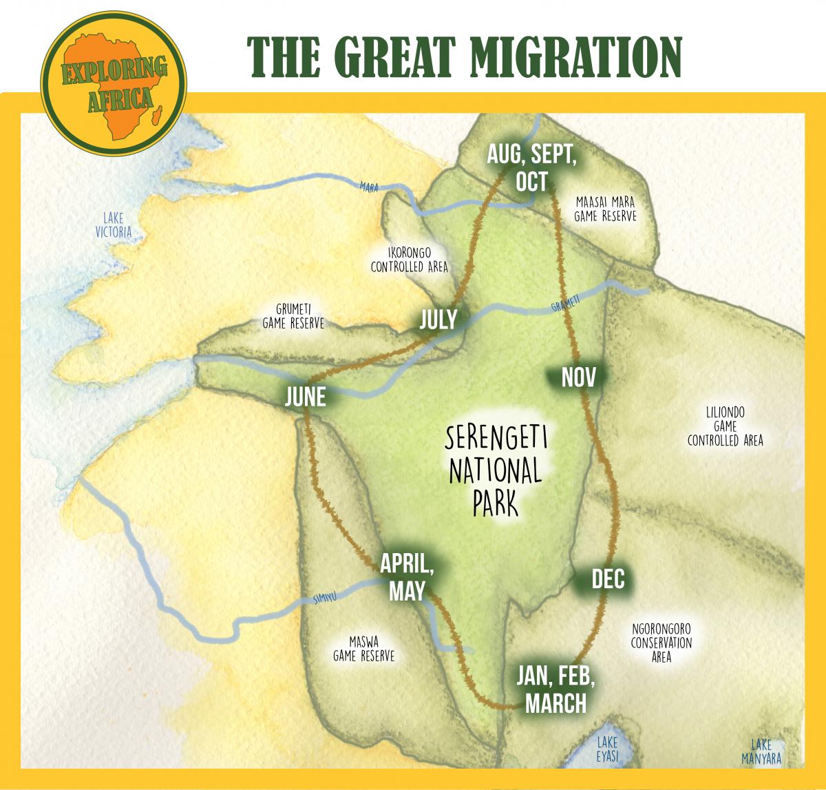 Wildebeest Migration Map