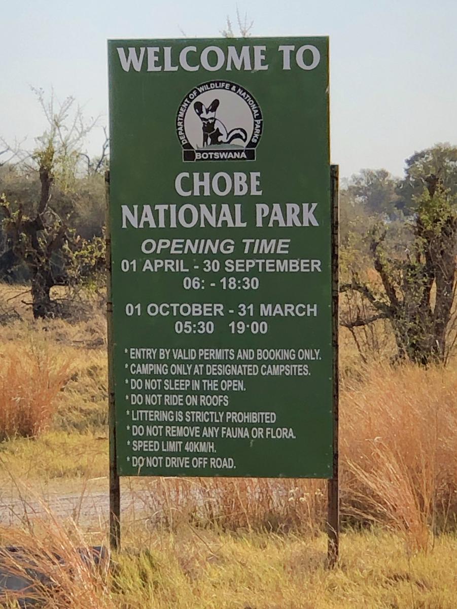 botswana road sign moremi chobe