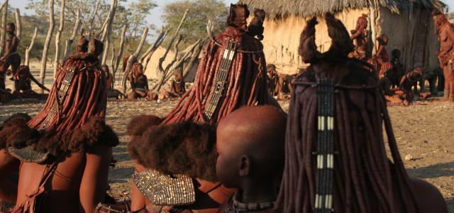 Himba women show beautiful hairstyle