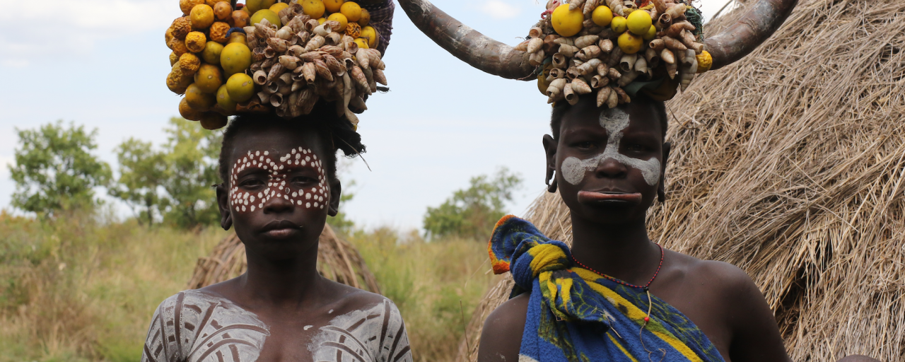 african tribal man painting