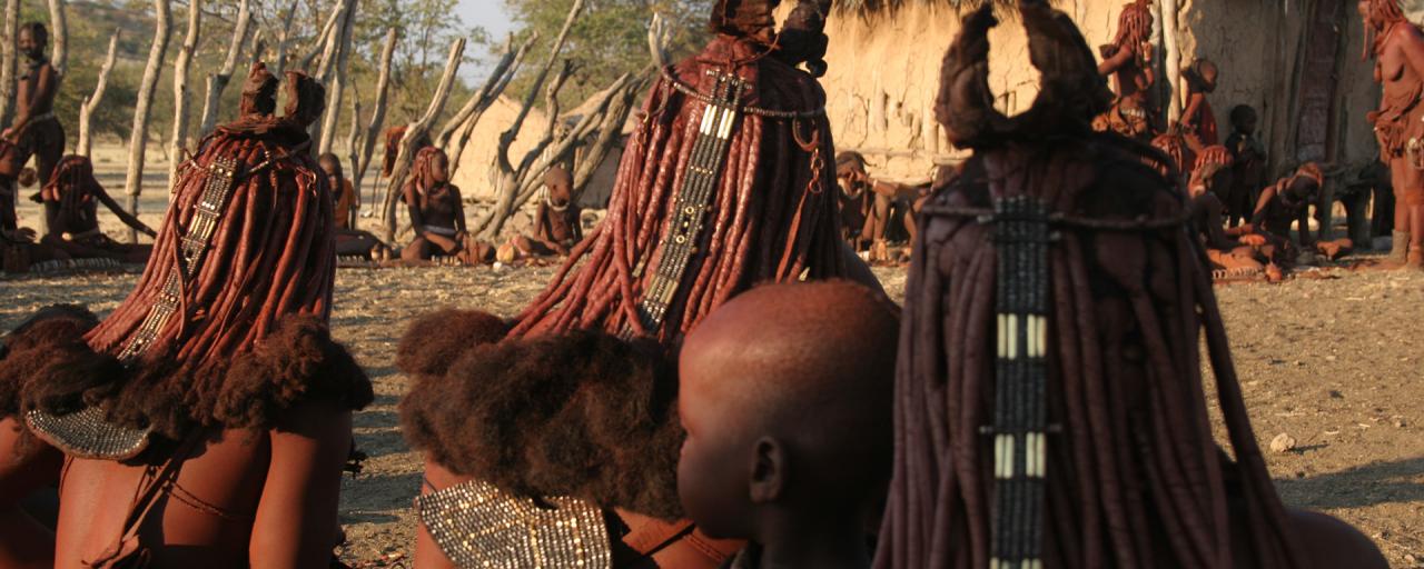 Himba women show beautiful hairstyle