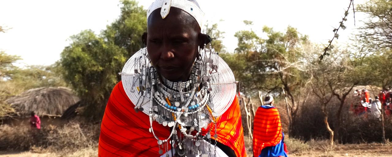 A masai with beautiful necklace and jewelry