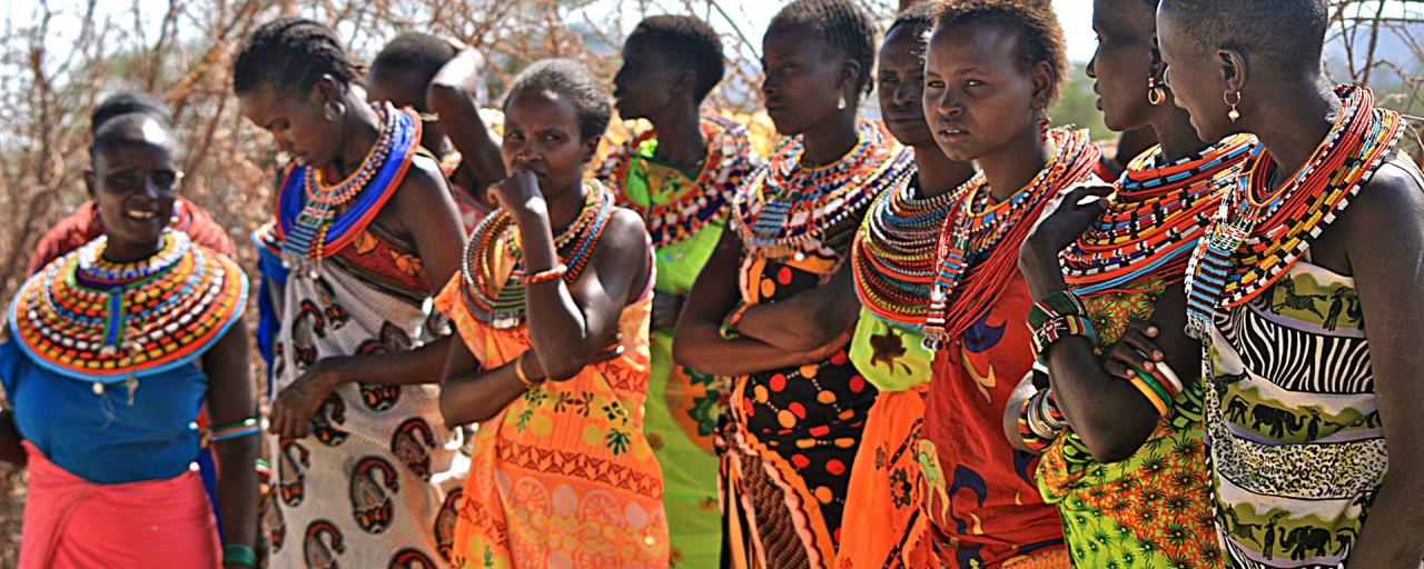 samburu women with wonderful coloured clothing