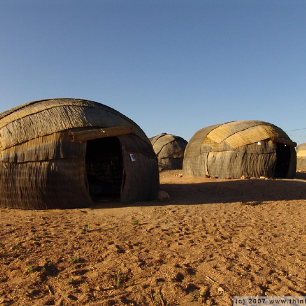 nama people live in big huts in namibia