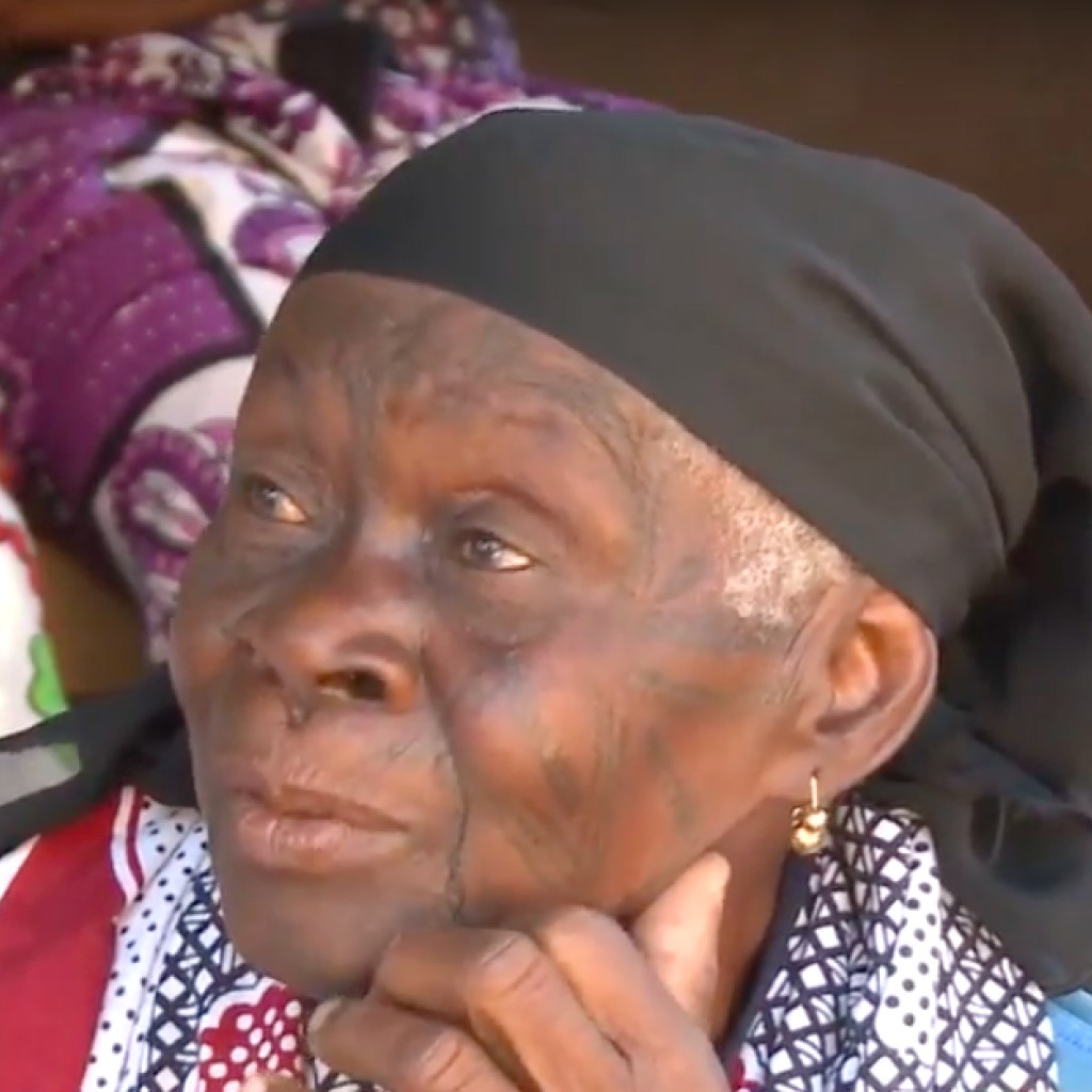 Makonde woman with traditional tattoo in tanzania